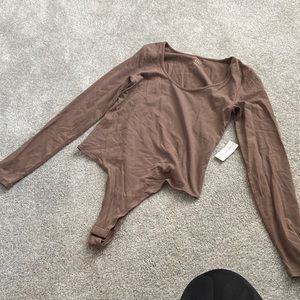Long sleeve Banana Republic brown body suit
